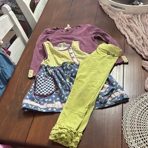 Colorful Kids' Outfit with Dress and Leggings 
Matilda Jane set
